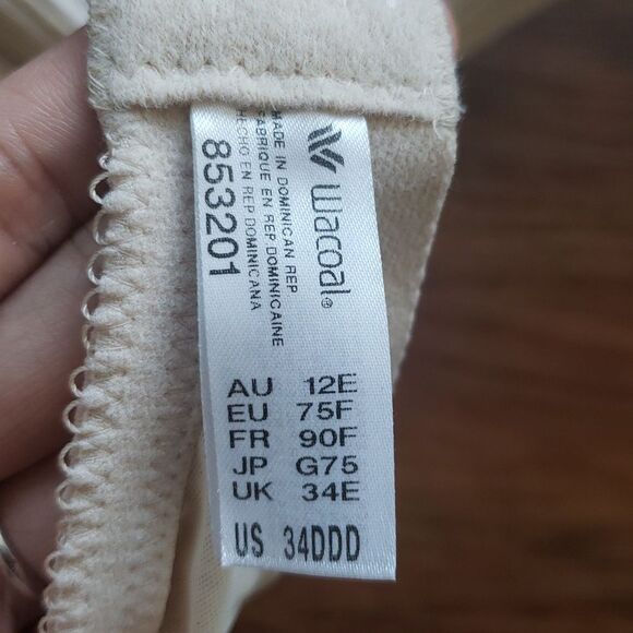 Wacoal Womens Cream Chic Feminine Classic Floral Lace Overlay Bra Size 34DDD - Picture 4 of 5